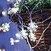 HuTools Christmas Lights, Snowflake Led Lights 16.5Ft 50 LED Battery Operated Fairy String Lights Snowflake Decorations for Home, Church, Wedding, Birthday Party, Teepee Lights
