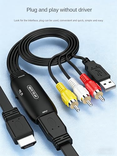 Convertisseur HDMI vers AV RCA - Qualité vidéo stable 1080p PAL/NTSC pour décodeur et moniteur