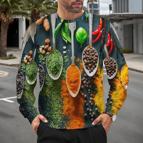 Spices Print Loose Fitting Pullover Sweater Soft, Warm, and Comfortable2