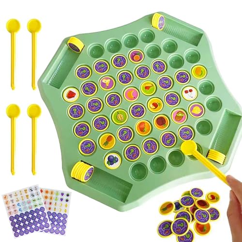Image of Kidology Animal Memory Flip Chess Game | Montessori Matching Board Games with Animal & Fruit Tokens (50+ Pcs)| Educational Brain Teaser Development Activities for Kids & Families