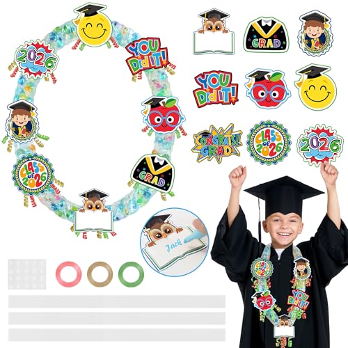 Funnlot Candy Leis for Graduation 2026 - Graduation Leis 2026 Candy Lei Tubing Graduations Lei Accessories Candies Lei Making Kit Supplies with Ribbon DIY Leis Kindergarten Graduate Party Gift