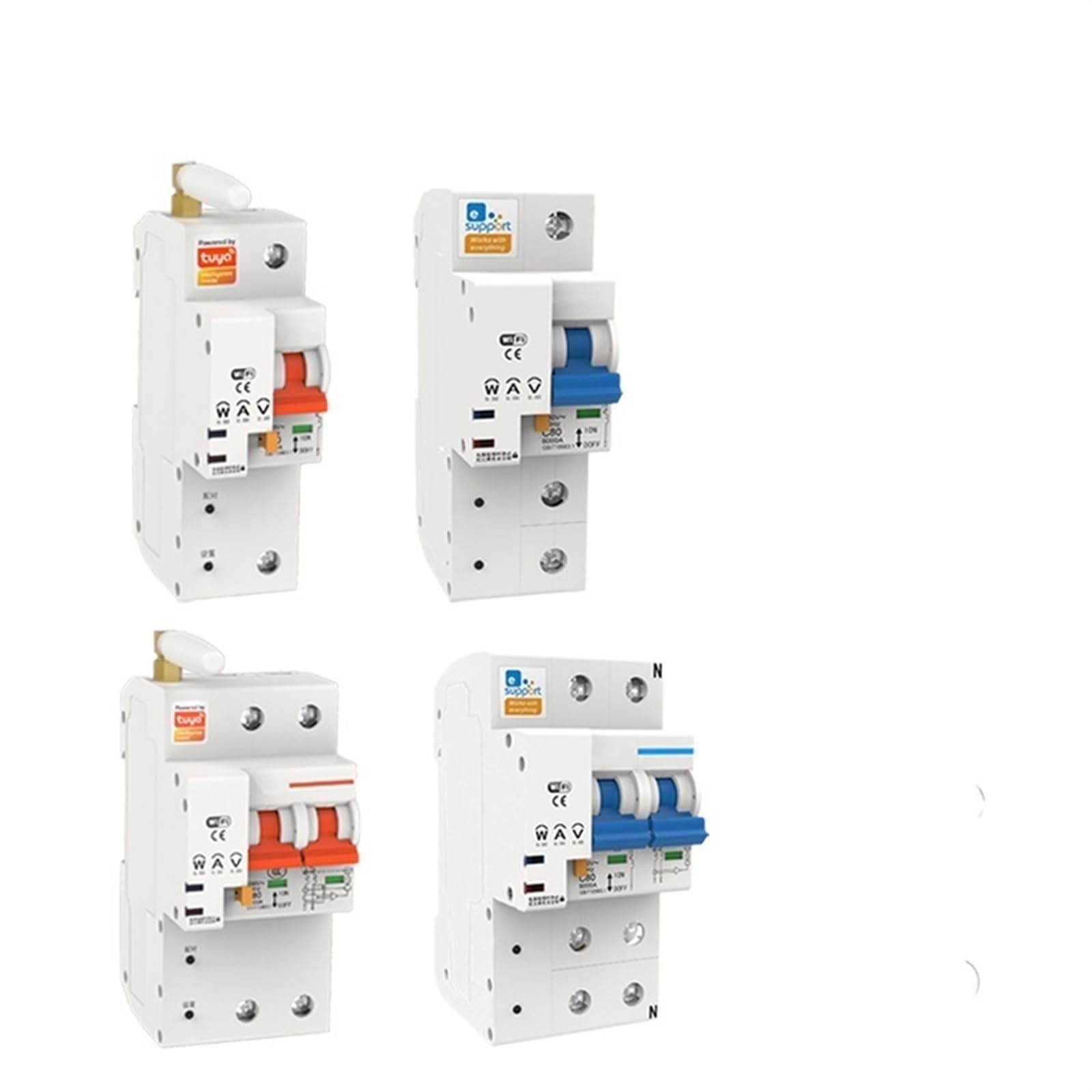 VSPPJYFG 1P 2P 10-100A 220V Smart WiFi Circuit Breaker Switch Power Energy kWh Meter Voltmeter Ammeter Voltage Monitor
