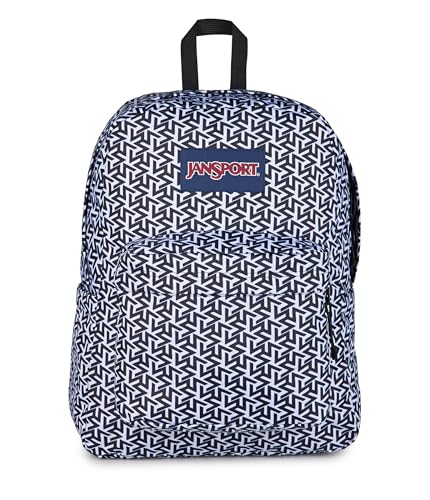Image of JanSport SuperBreak Plus Backpack with Padded 15-inch Laptop Sleeve and Integrated Bottle Pocket - Spacious and Durable Daypack for Work and Travel, Team Colors White /Black /Black