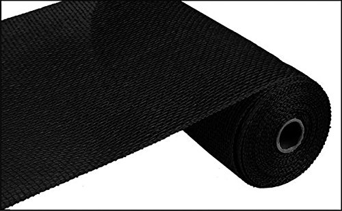10" Black Poly Burlap Mesh Ribbon for Outdoor Decor