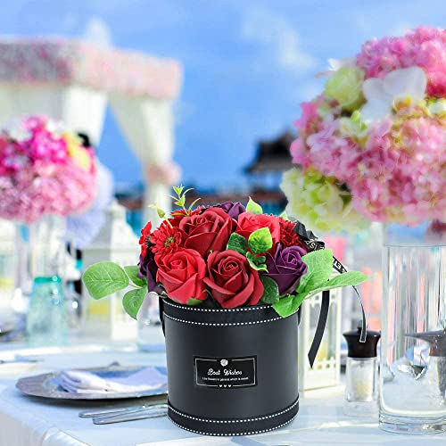 ソープフラワー バラ 花束 バレンタインデー 母の日 バラ型 枯れない花 造花 薔薇 石鹸花 ギフト メッセージカード付き贈り物 お見舞い お祝い入学 卒業 結婚祝い 記念日 誕生日 プレゼント 父の日 教師の日 敬老の日定年祝い 新築祝い (パッションレッド) [4]