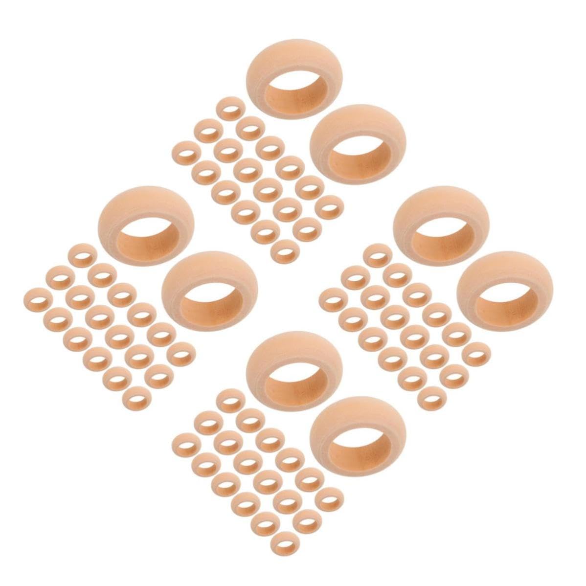 Beaupretty 80 Pièces Rond de Serviette en Bois Rustique, Fait Main,