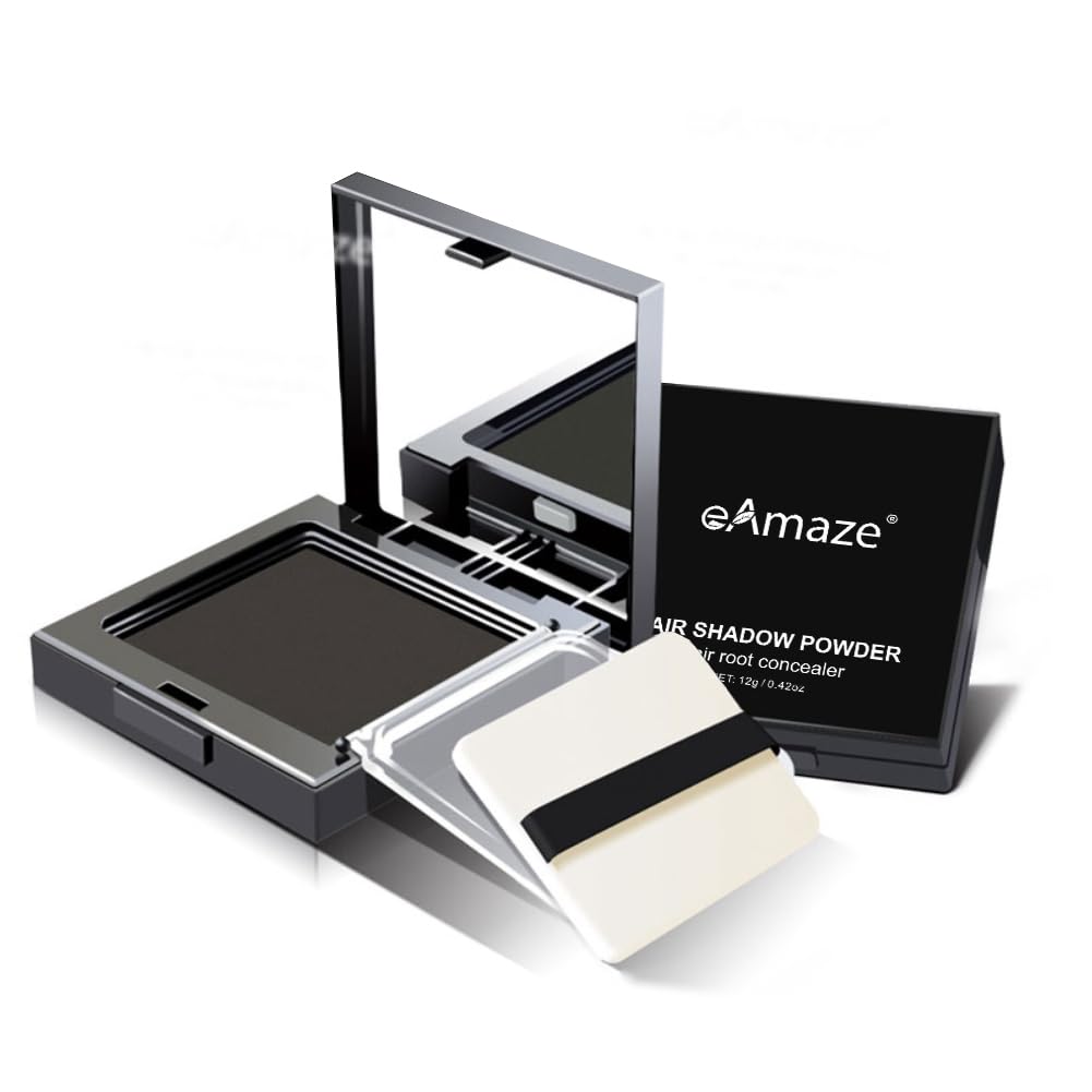 eAmaze Hair Liner Concealer Shadow Powder, 12G (Black) Hairliner Powder For Quick Cover Grey Hair For Thinning Grey Hairline - Long Lasting With Mirror & Puff-image-23