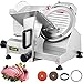 VEVOR Cortadora de Fiambre 240 W 2 Cuchillas de Acero Cromado Cortafiambres Eléctrico Espesor Ajustable 0-12 mm Cortadora de Carne 1200 RPM para Carne, Alimentos Cocidos, Queso, Rosbif, Verduras, Pan