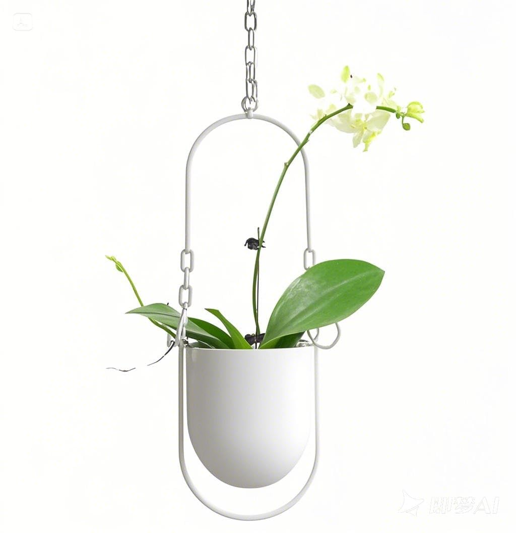 Beihaoer Hanging Decoration Pot Metal Boho Hanging Basket Ceiling Planter for Indoor Plants Succulents Air Plants Cactus (White)