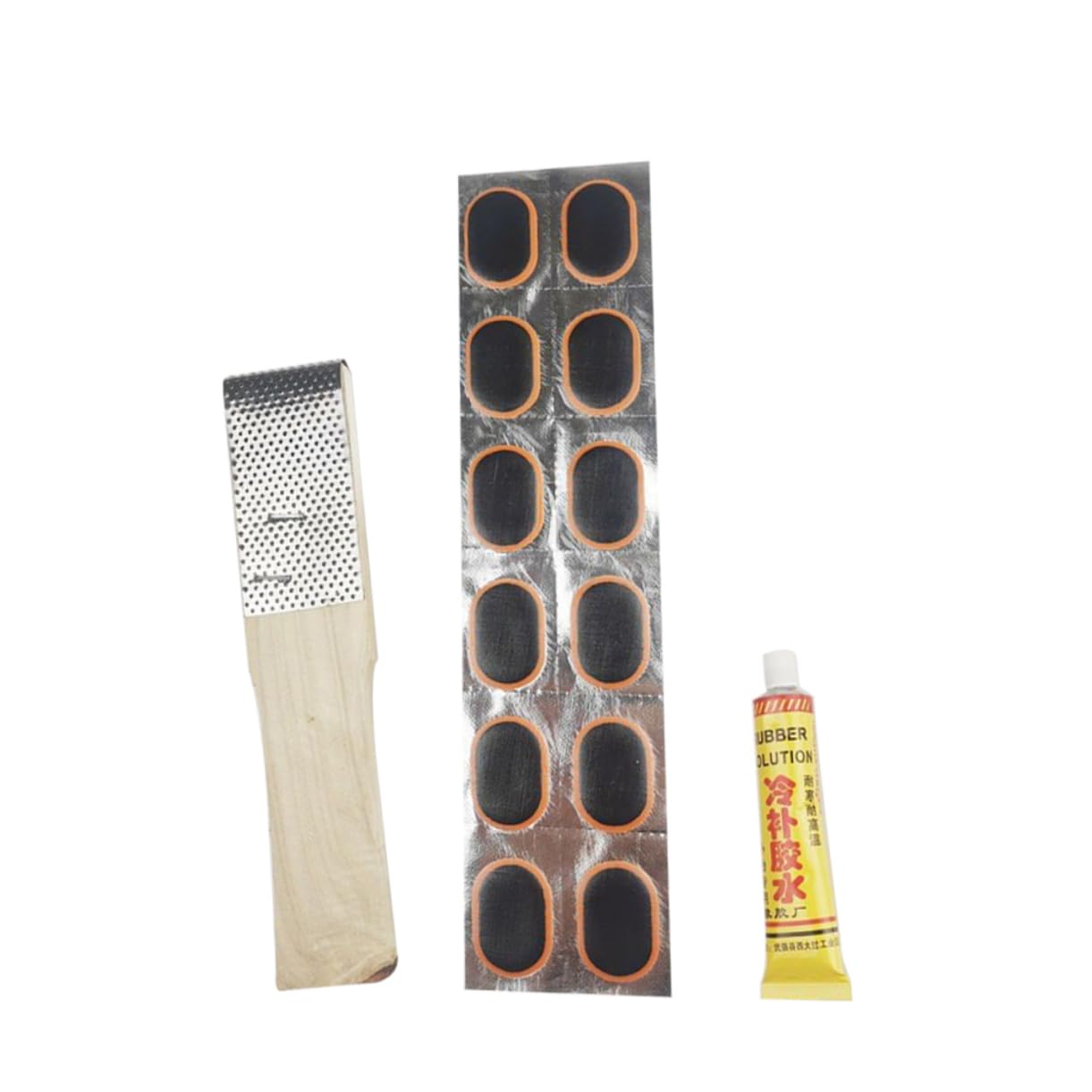 WHAMVOX Versatile Bike Tire Repair Kit 12 Adhesive Patches Sandpaper Glue for Mountain Road Bikes Lightweight