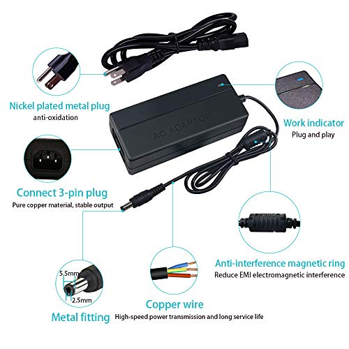 Image of 48V 2A Power Supply Adapter AC 100-240V to DC 48V 2A Power Adapter Chager Interface 5.5 x 2.5mm Plug