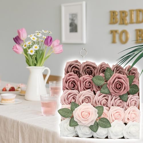 Fleurs de mariage dégradées lot de 25 pour décoration de table réaliste - 7