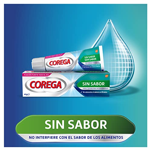 Corega Crema Fijadora Para Prótesis Dentales, Fijación Fuerte, Sin Sabor, Sin Zinc, 70 g