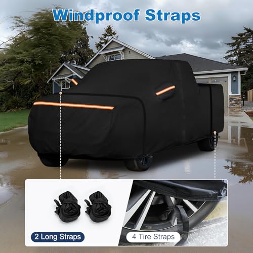 Image of Cover for Silverado 1500 Crew Cab 5.8 /6.6ft and Double Cab 6.6ft 2000-2025 | Silverado 1500 Car Cover, Waterproof Outdoor All-Weather Heavy 420D Oxford, Silverado 1500 Truck Cover with Zipper and Straps
