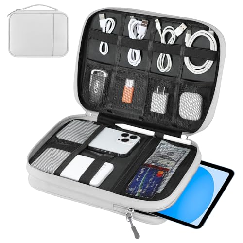 Ya en mundofriki.es: Dadanism Bolsa Organizadora Cables Universal de Viaje, Electrónicos Accesorios Cable Organizer Bag de Doble Capa para Tabletas de 9-11", Phone, Cable, Cargador, Power Bank, Memoria USB, Blanco Gris