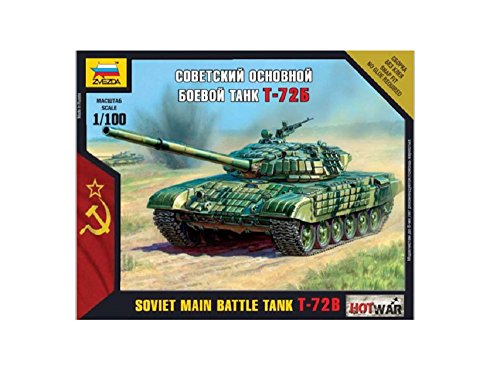Zvezda Models 7400 Soviet Main Battle Tank T-72B Plastic Model Kit Scale 1:100 15 Parts