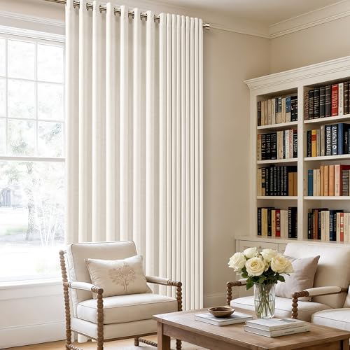 Image of Linen Curtains 102 Inch Long Semi Sheer Natural Flax Curtain