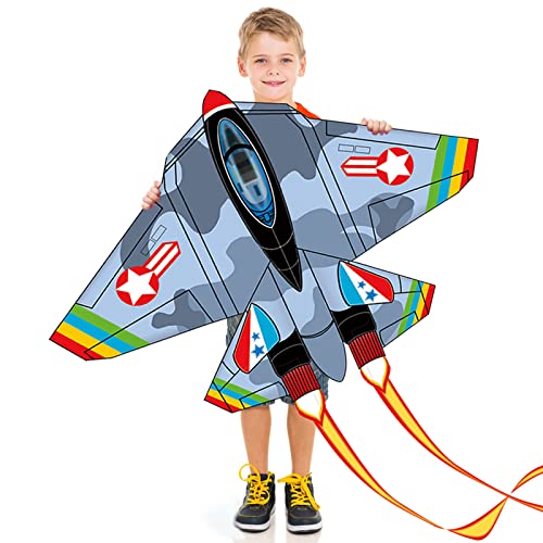 Kite For Kids Adults Easy To Fly & Assemble, Gift Idea For Beach Large Kites For Kids Ages 4-8, Perfect For Easter Birthday Gift Idea Beach Trip Park Family Activities Outdoor Games, Plane Kite #TOP2