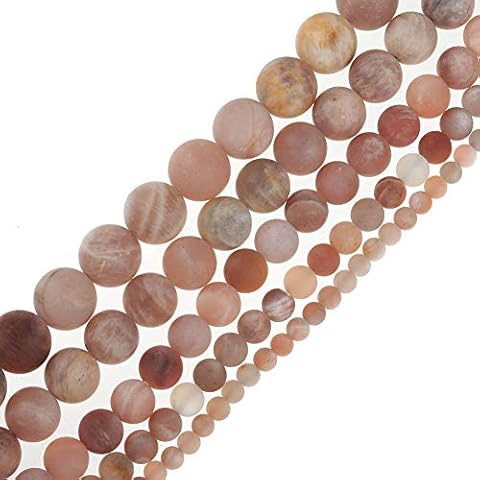 Ruilong Natural Unpolished Moonstone Matte Round Gemstone Beads for Jewelry Making (8MM) Cover