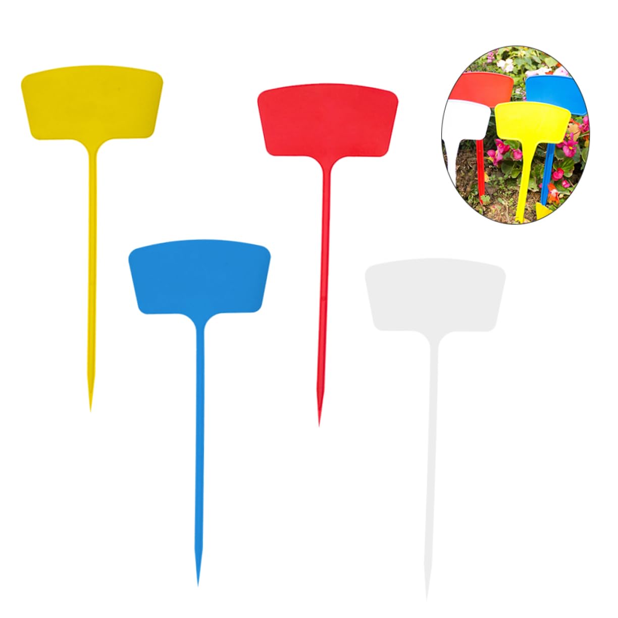 BESPORTBLE 20pezzi Etichette Da Giardino Scrivibili Colorata Cartellini Per Piante Bianco Rosso Giallo e Blu Per e Parchi