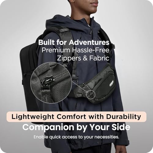 Supervek Mini Lightweight Water-Resistant Fanny Pack For Women & Men -Black - image 5
