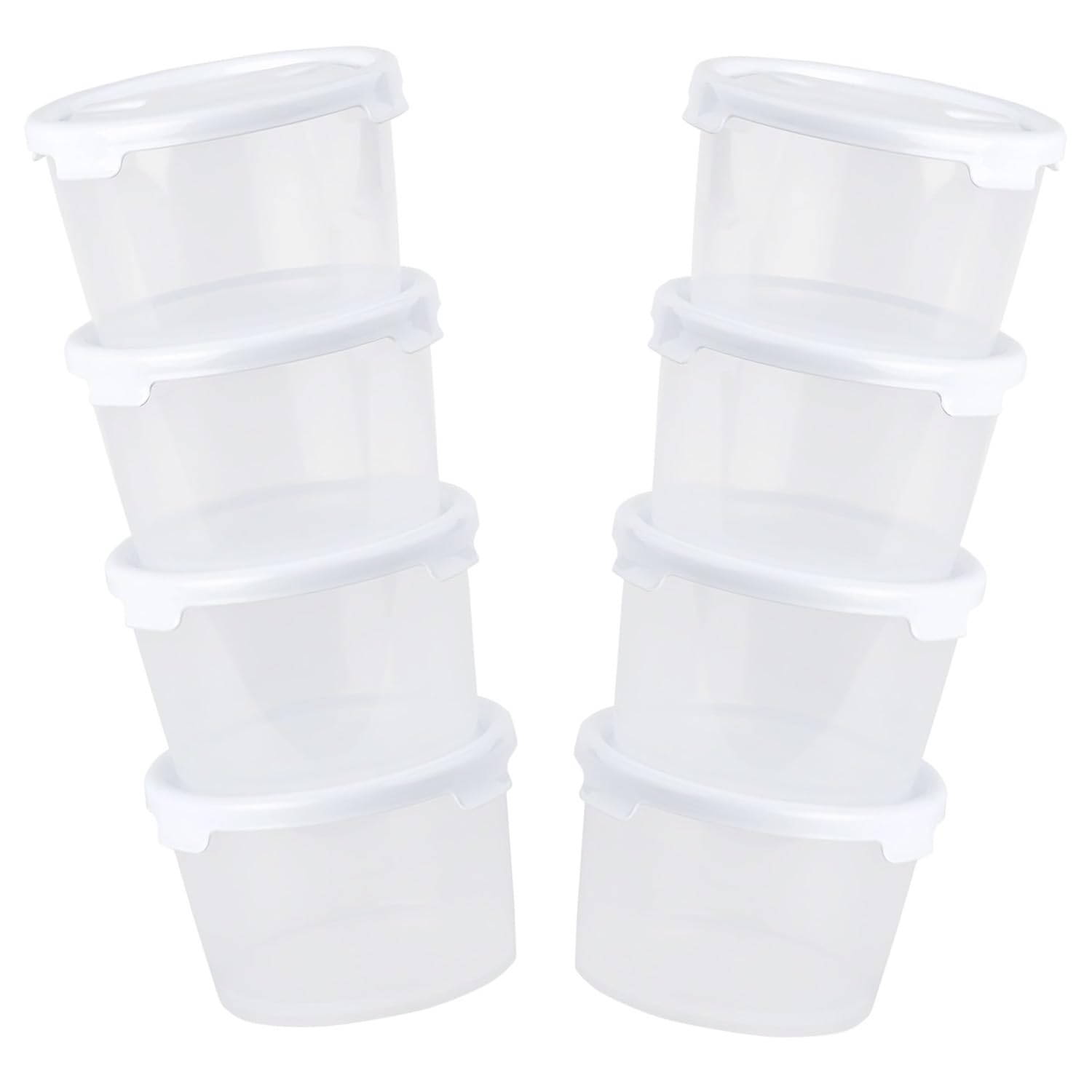 Pluto Packaging Transparent Clear Plastic 300Ml Meal Prep Stackable Plastic Food Storage Containers With Lids (12)