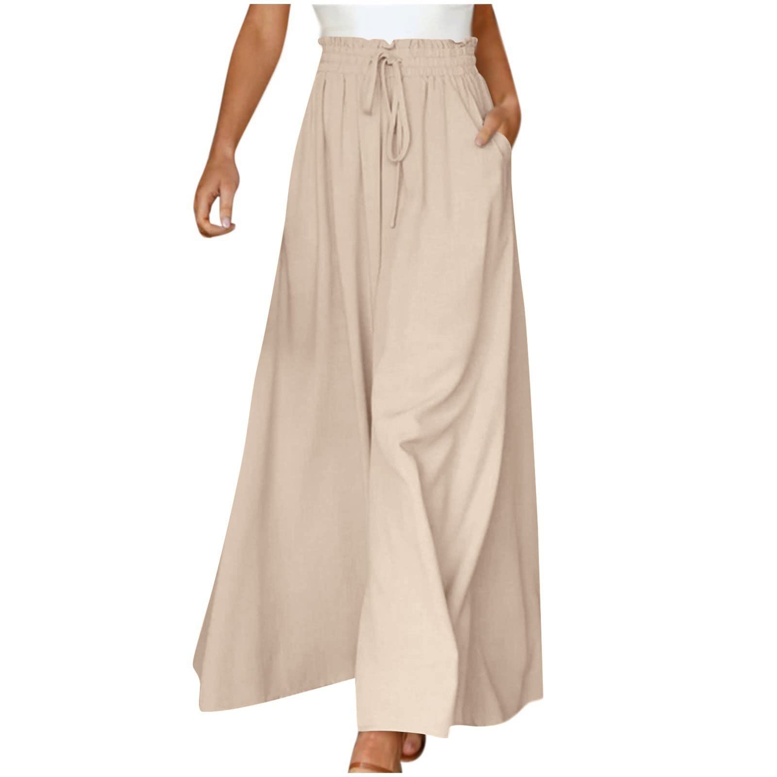 Wide Leg Pants Pants for Women Casual Elastic Waist Palazzo Pants Wide Leg Pants with Pockets