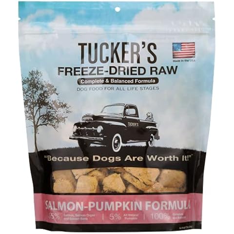 Tucker's Raw Frozen Freeze Dried Raw Dog Food, Salmon & Pumpkin Formula 12oz Cover
