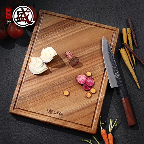 MITSUMOTO SAKARI 42.5 X 32.5 X 3.2 cm Japanese Acacia Wood Kitchen Chopping Board, Natural Wooden Cutting Board - Image 4