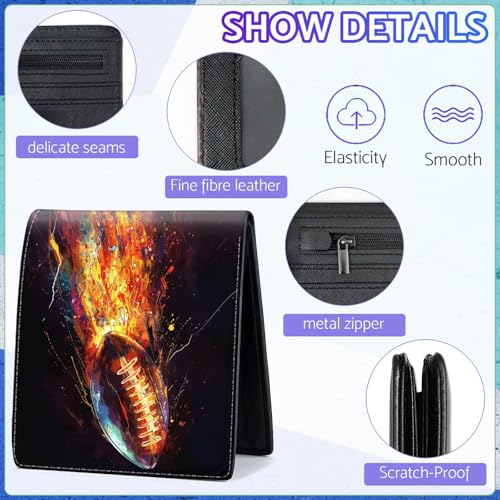 Image of Boys Wallet for Teens, Cool Kids Wallet for Boys Ages 8-10 9-12 11-15, Funny Football Leather Bifold Rfid Blocking, Coin Pocket Id Window for Teen Men Youth Guys Birthday Christmas Gifts