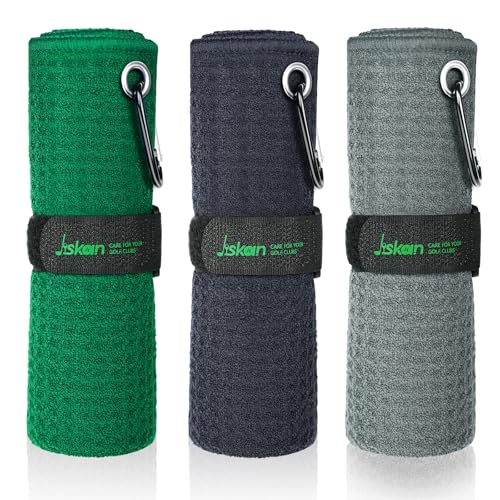 Jiskan Golf Towel Pack Of 3 With Waffle Pattern And Gift Box