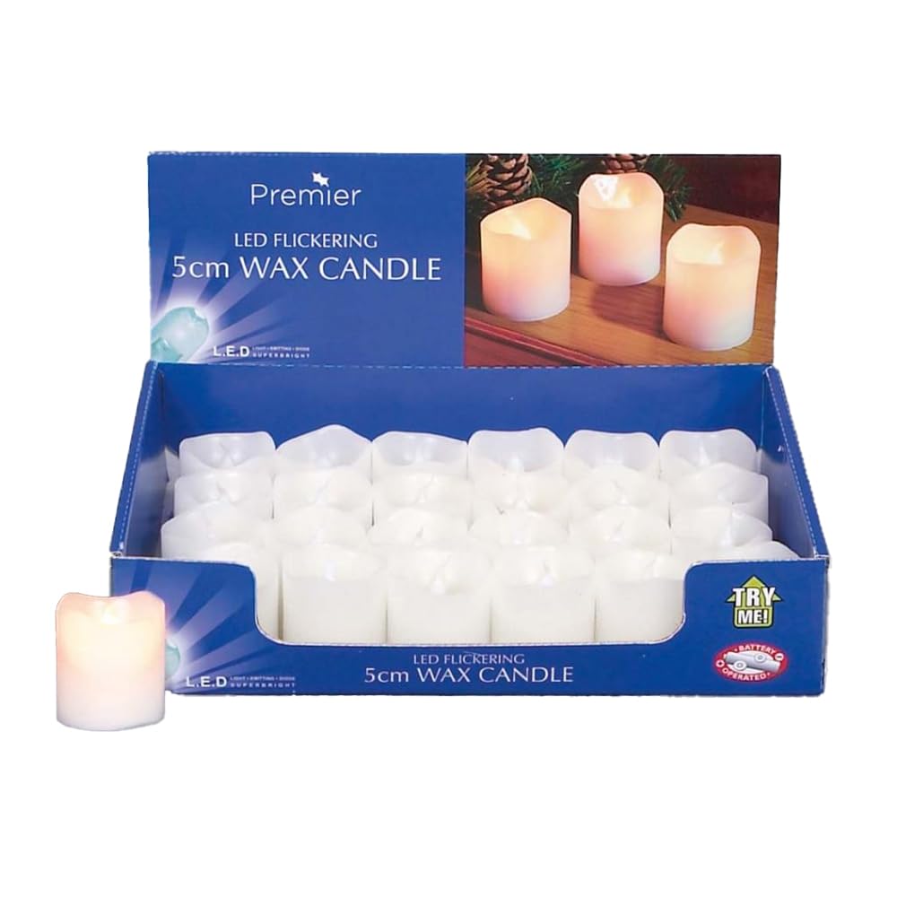 Premier 5cm Flicker Candle with Yellow LED Christmas Lights LV101585