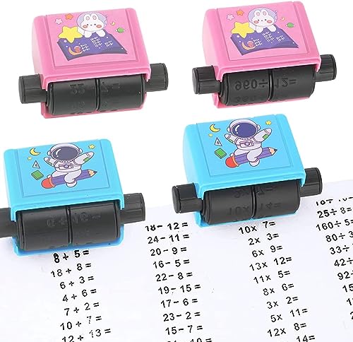 Image of Math Roller Digital Number Teaching Stamps for Kids - Reusable Division Scroll Stamp, Educational Tool for Math Practice and Learning
