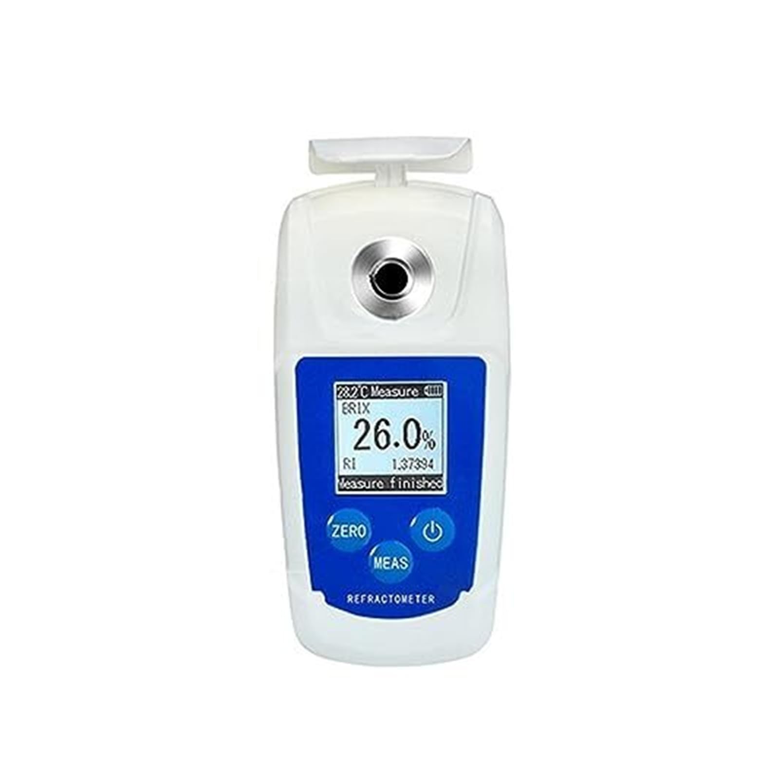 Refractómetro digital for jugos y bebidas, rango de medición 0 55% fácil usar
