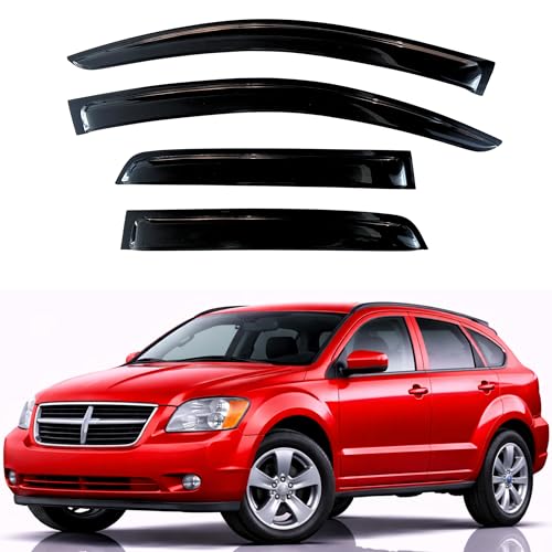 Image of KPY Rain Guards Fit for 2007-2012 Dodge Caliber, Out-Channel Window Visors Vent Wind Deflectors 4PC, Car Accessories for 07-12 Caliber