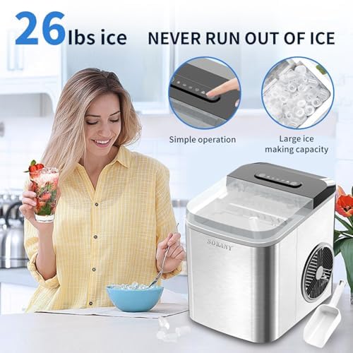 Fabricadora de hielo portátil de acero inoxidable 220V miniatura 4