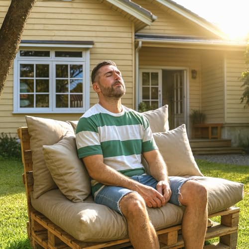 DECORESTOR Cojines para Palets Impermeables - Pack Completo Asiento 120x80, Respaldo 120x60 y 2 Cojines 40x40 - Sofá de Palets Exterior/Interior (Arena) - imagen 4