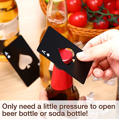 40 Pieces Groomsmen Bottle Opener Poker Bottle Cap Opener Card Bottle Opener Personalized Bottle Opener Stainless Steel Bottle Opener Beer Opener Cap For Wedding Party Bar Family Tools (Black) #TOP1
