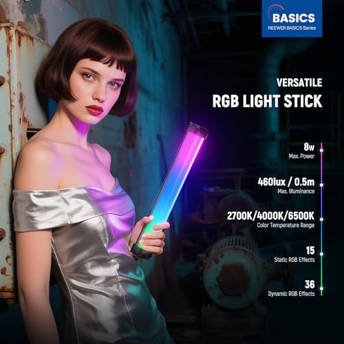 Image of NEEWER Basics 12 inch Magnetic RGB Light Wand, CRI95 Dimmable 8W, SL30