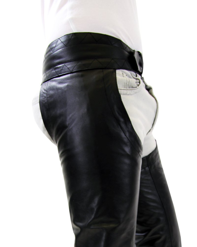 Bockle Chaps Cow-Boy Pantalon en Cuir Hommes Cuir de Bovin Noir | Culotte de peau, Pantalon de cow-boy