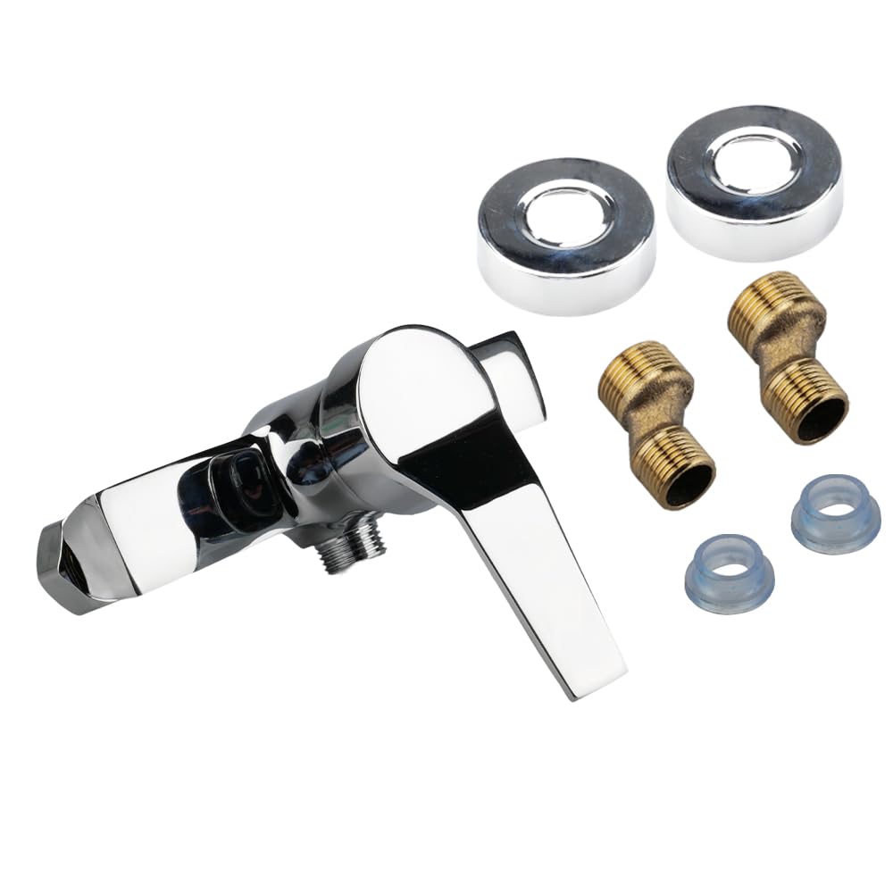 suaywo Bath Shower Mixer Taps Wall Mounted Single Lever Exposed Shower Mixer Tap Universal G1/2 Threaded Shower Faucet for Residential/Hotel - Image 3