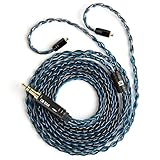 【KBEAR ST12】Yinyoo MMCX 3.5mmリケーブル イヤホンケーブル8本14芯銀メッキ Litz 22 AWG標準で生産 3.5mmイヤホンアップグレード イヤフォン交換 SE846/SE535/SE215/SE315/SE425/SE215-PRO イヤホン用（黒青・mmcx3.5mmプラグ）