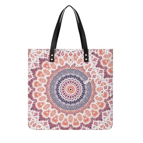 Tote bag de voyage Mandala Orange | Le sac de plage et de shopping idéal