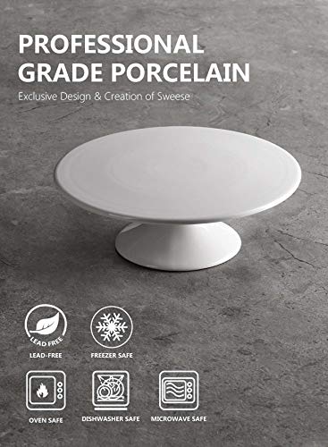 Sweese 708.101 10-Inch Porcelain Cake Stand, Round Dessert Stand, Cupcake Stand For Birthday Parties, Weddings, Baby Shower And Other Events, White #TOP2