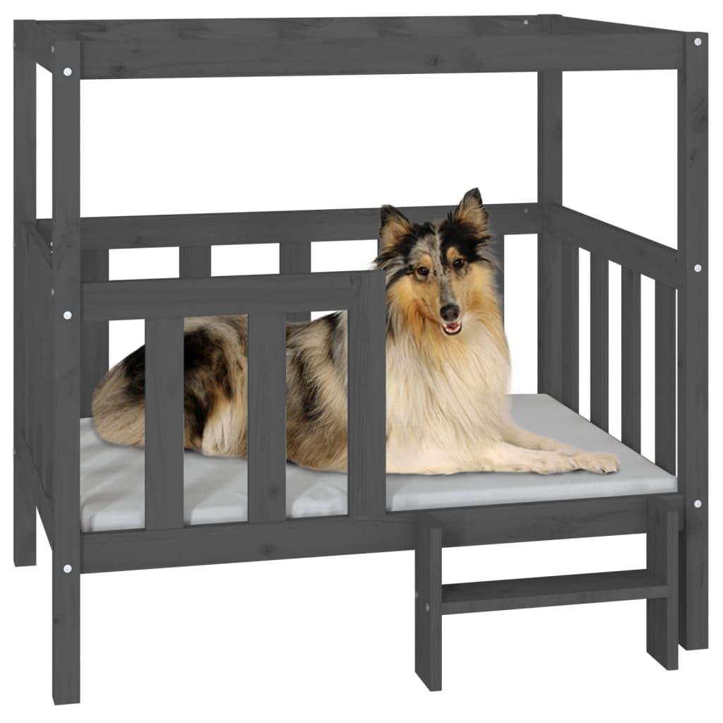 Mangloder - Cuccia per cani in legno di pino massiccio, 105,5 x 83,5 x 100 cm, cuscino per animali domestici, tappetino per dormire, morbido e antiscivolo, per interni ed esterni