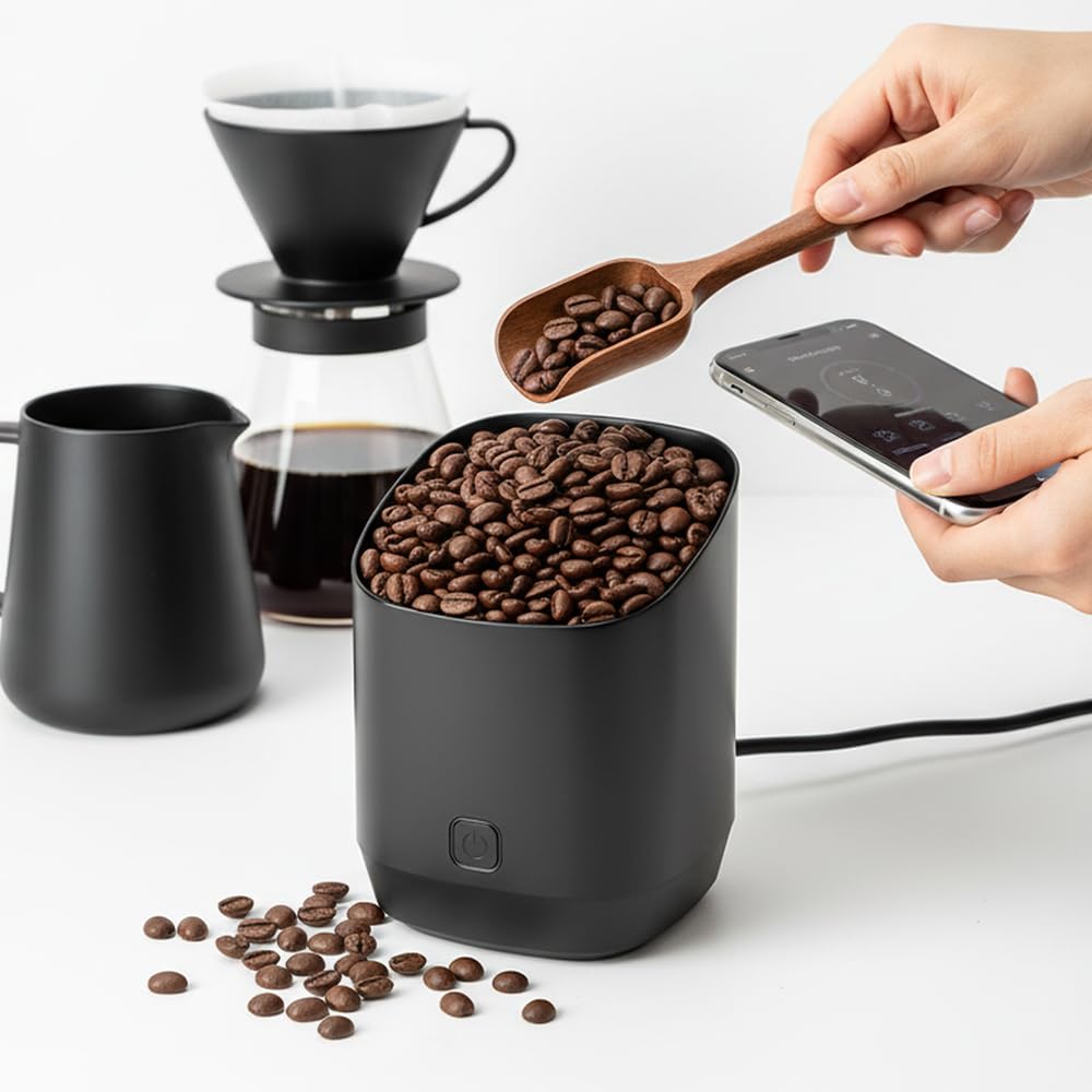 Jectse Bilancia da caffè Digitale con Tazza Dosatrice 2 in 1, Alta Precisione da 0,1 G, Display a LED, Commutazione unità Grammo/oncia, da 0,2 Ga 500 G, per Regali per gli Amanti del