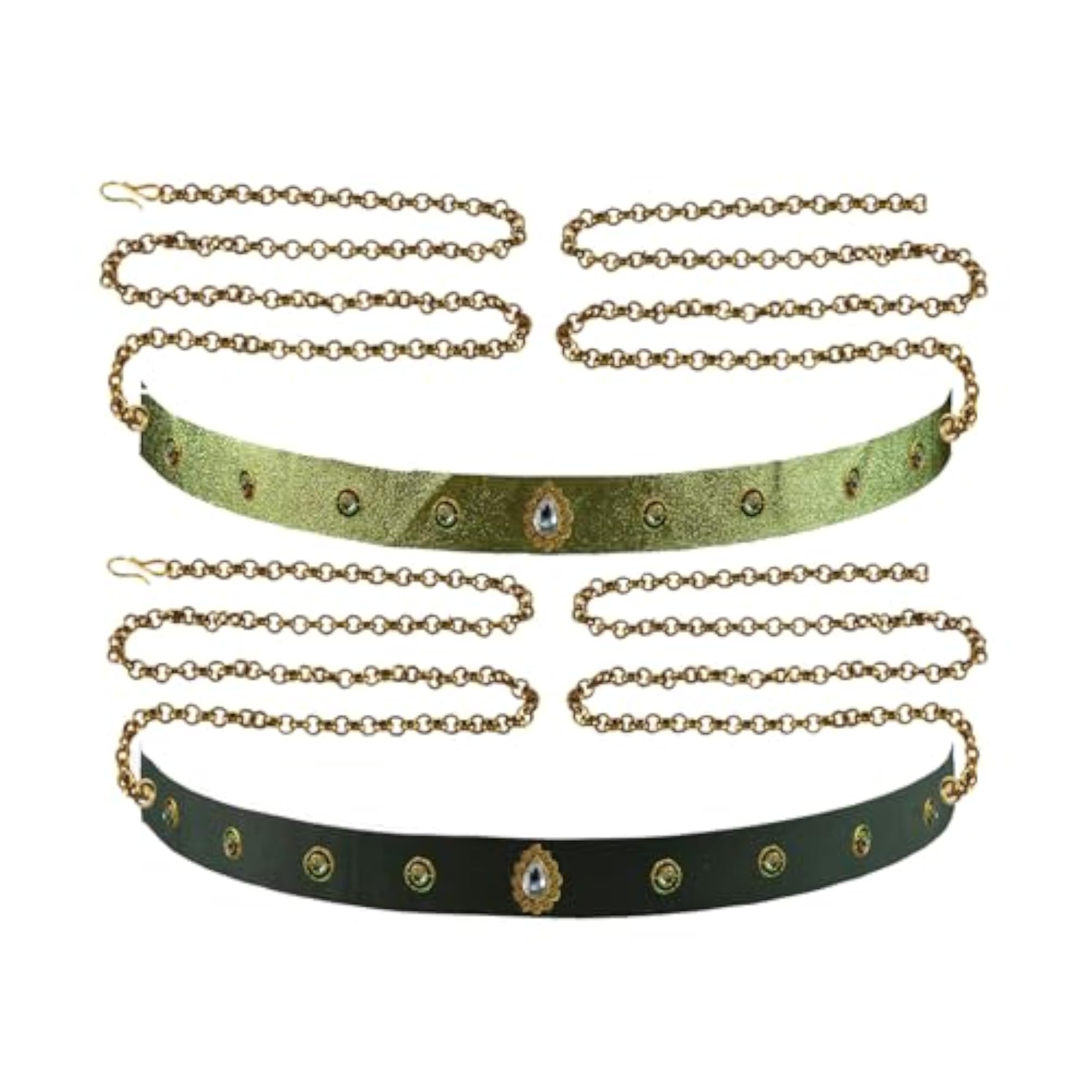Women's Adjustable Velvet Stone Studded Traditional Waist Chain Kamarbandh