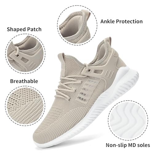 Image of Akk Mens Sneakers Tennis Shoes - Slip on Memory Foam Walking Shoes for Athletic Running Workout Gym Jogging Indoor Outdoor Lightweight Breathable Casual Sneakers