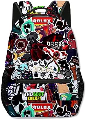 Meiniyea Horror Game Doors School Backpack - Cartoon Anime Monster Figure Kids Backpack for Boys and Girl Casual Lightweight