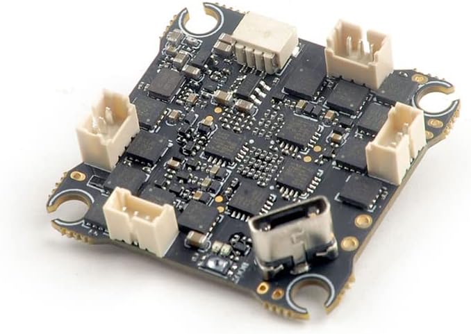 Anba view of HAPPYMODEL X12 AIO Flight Controller with various connectors